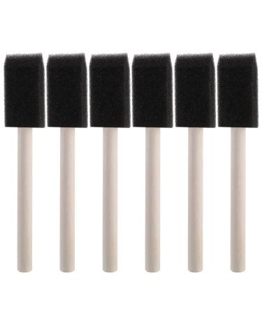 WLLHYF 6 PCS Foam Paint Brush Set, Sponge Wood Brush with Wooden Handles Comfortable and Durable Sponge Paint Brushes Suit for Smooth Surface, Remove Stains, Crafts, and Paints