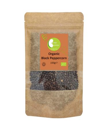 Organic Black Peppercorns - Certified Organic- by Busy Beans Organic (100g)