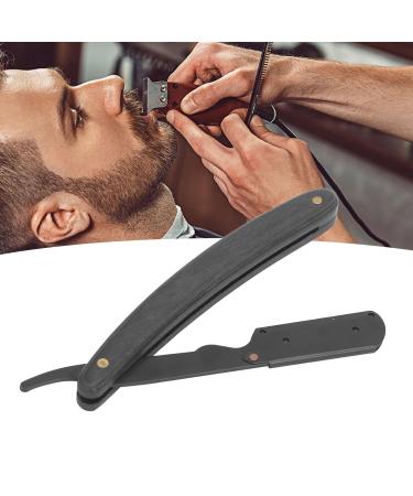 Premium Black Razor Wood & Swing Lock Razor for Precision Barbering | Barber Bart Klinge Rack - Perfect for Men's Grooming - Buy Online on SooperMarket.com