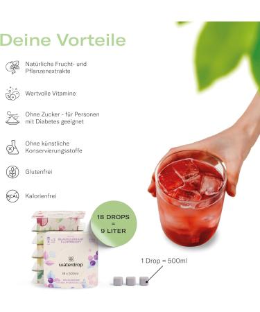Waterdrop Starter Set Glass - 600ml Black Frosted Bottle + 18 Sugar-Free Microtrinks in 6 Fruity Varieties | Tasting Package for Refreshing Beverages - Buy Online on SooperMarket.com