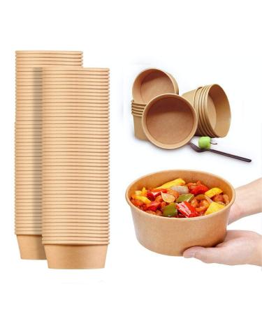 TOPtoper 80 Pcs 30 Oz Large Paper Bowls, Disposable Soup Bowls Bulk Plastic Free Party Supplies for Hot/Cold Food, Soup (30 OZ)