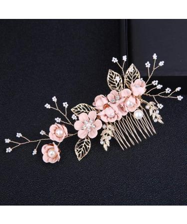 Toyvian 4pcs Wedding Hair Accessories Bridal Hair Comb Pearl Hair Accessories Bridal Hair Clip Wedding Hair Comb Clip Floral Girls Bridal Hair Accessories Rhinestone Hair Piece (Pink) - Buy Online on SooperMarket.com