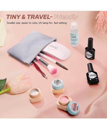 JOSLOVE Solid Gel Polish Kit with UV Light - 6 Colors Nude Gray Pink Set | Soak Off Nail Lamp with Base Top Coat | All In One Gel Nail Polish Set - Ideal Gift for Women | B-Gray - Buy Online on SooperMarket.com