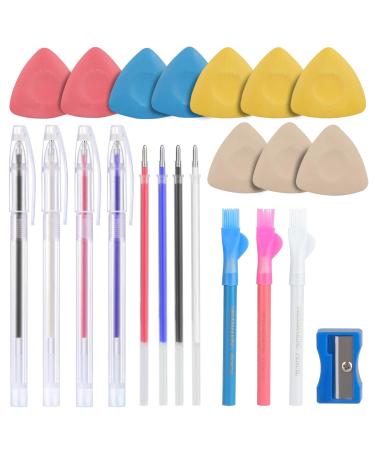 Tailors Chalk Sewing Fabric Chalk and Fabric Markers for Quilting 10PCS Tailor s Chalk 4PCS Heat Erasable Fabric Marking Pens with 4 Refills 3 PCS Sewing Fabric Pencils