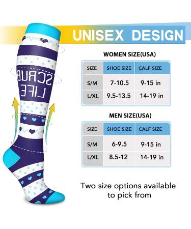 Compression Socks 20-30mmHg for Women & Men 6 Pairs Large-X-Large, Ideal for Running, Nursing & Sports | A03-Assorted - Buy Online on SooperMarket.com