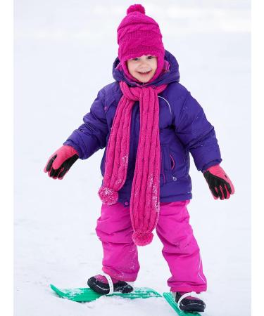 Kids Winter Waterproof Ski Gloves 2 Pairs for Cold Weather - Purple Red - 3-6 Years - Buy Online on SooperMarket.com