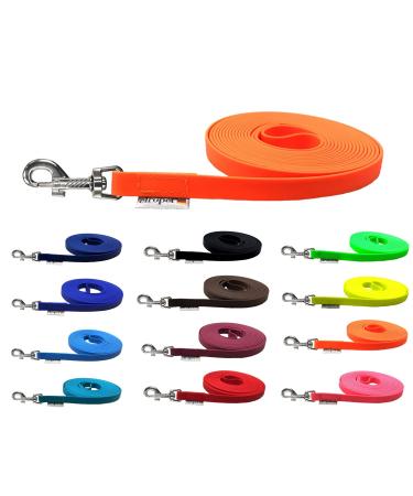 Drag line for dogs Biothane dog leash medium / large dogs width 16mm / 3m / 5m / 10m / 15m (1m without hand loop neo -lend) 1m without hand loop neonorange