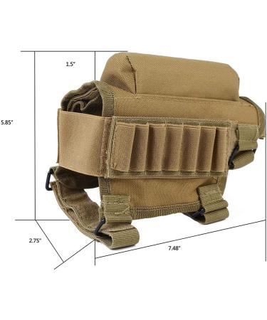 KWNRAOR Rifle Cheek Riser with 7 Buttstock Ammo Holder - Khaki - Buy Online on SooperMarket.com
