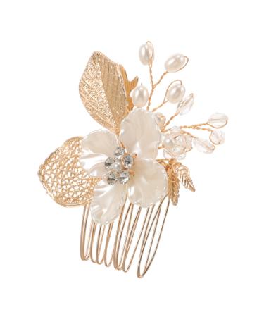 HAPINARY Gold Leaf Side Comb Decorative Hair Combs Hair Comb Clips Hair Accessories for Girl Headpiece Leaf Hair Comb Womens Headpiece Hair Accessories for Women Bride Headpiece