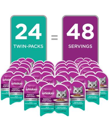 WHISKAS Perfect Portions Wet Cat Food - Tuna - 75g (24 Pack) Cuts in Gravy Tuna 75 g (Pack of 24) - Buy Online on SooperMarket.com