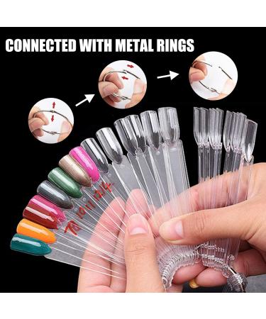 Clyhon 100-Piece Color Card Nail Polish Board | Nail Art Practice Stick | Fan Form Display for Professional Nail Techniques - Buy Online on SooperMarket.com