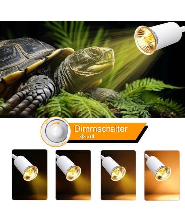 WPQiuzs Turtle Heat Lamp - 240cm Cable E27 UVA UVB Ceramic Heating Lamp for Reptiles Adjustable Clip & Swan Neck for Lizards & Turtles - Buy Online on SooperMarket.com