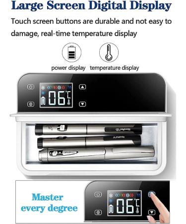 Insulin Refrigerator USB Portable Cooler Medical Fridge Portable Insulin Box Eye Drops Storage Car Refrigerator Insulin 2-8 Degrees Storage Box 1Battery - Buy Online on SooperMarket.com