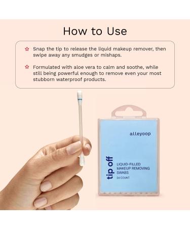 Alleyoop Tip Off Liquid-Filled Makeup Removing Swabs - 3-Pack x 24 Count | Aloe Vera for Calming and Soothing Skin - Buy Online on SooperMarket.com
