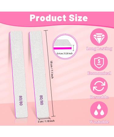 BLESWIN 80/80 Grit Nail Files - 25pcs Jumbo Emery Board for Acrylic Nails - Double-Sided Nail Filer for Manicure & Pedicure - Buy Online on SooperMarket.com