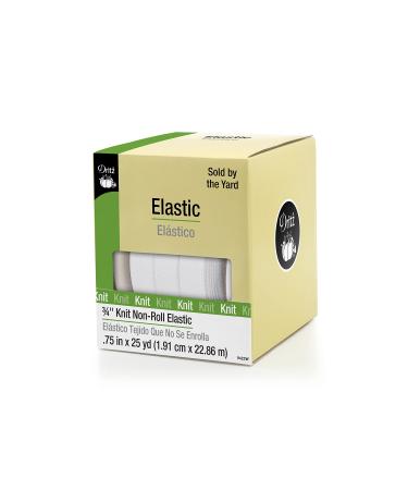 Dritz 9422W Non-Roll Knit Elastic  White  3/4-Inch by 25-Yard