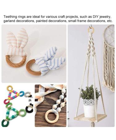 Organic Wooden Teething Rings - Set of 10 Smooth Teething Toys | 7cm & 5cm Diameter | Safe & Natural Baby Comfort - Buy Online on SooperMarket.com