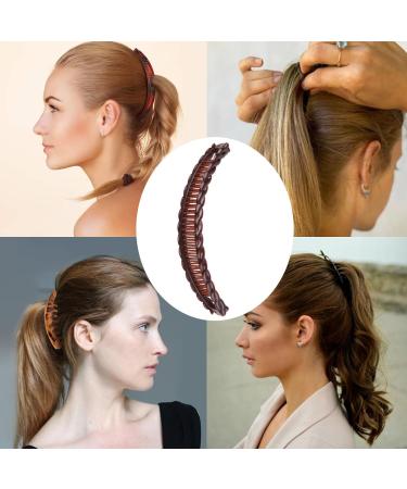 3 Piece Banana Hair Clip Set - Vintage Female Hair Accessories for Girls - Thick Hairpin Comb Tool - Beauty Fashion Clips - White Black Brown - Buy Online on SooperMarket.com