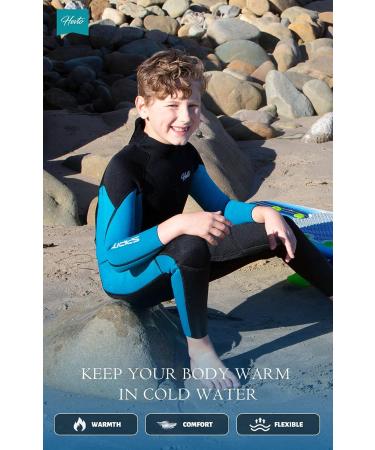 Hevto Kids and Youth 3/2mm Neoprene Full Shorty Wetsuit - Blue 16 - Buy Online on SooperMarket.com