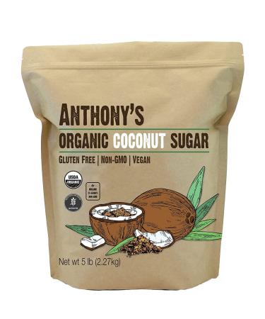 Anthonys Organic Coconut Sugar 5lbs, Non-GMO and Gluten Free 5 Pound (Pack of 1)