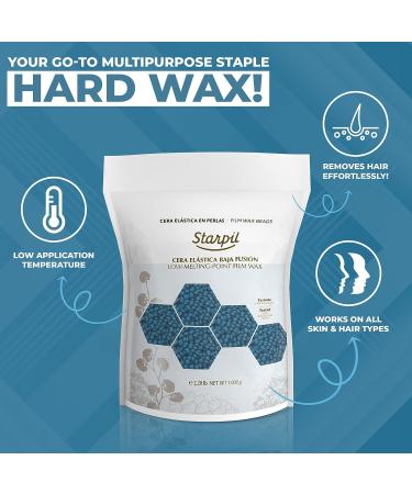 Starpil Blue Hard Wax Beads 1000g - Stripless Wax Beans Refill for Hair Removal - Professional Low Temperature Film Wax - 2.2lb Bag - Buy Online on SooperMarket.com