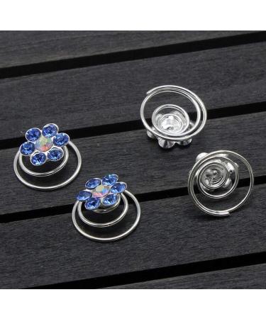 24PCS Rhinestone Flower Spiral Hair Pin - Crystal Twisters Coils Clips for Wedding Bridal Hair Accessory (Blue) - Buy Online on SooperMarket.com