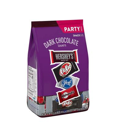 Hershey Dark Chocolate Lovers Dark Chocolate Assortment Snack Size Candy, Individually Wrapped, 32.89 oz Bulk Party Pack