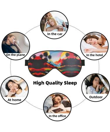 SSIMOO Landscape Painting Soft Sleep Eye Mask | Breathable Eye Patch for Women | Perfect Travel Relaxation Accessory - Black - Buy Online on SooperMarket.com
