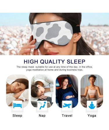 Haskirky Light Blocking Eye Mask - Adjustable Unisex Travel Mask for Deep Sleep - Grey Cow Print - Buy Online on SooperMarket.com