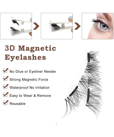 Magnetic Eyelashes with Applicator Natural Look Magnetic Lashes with Applicator 2 Pairs Reusable Magnetic Eyelashes False Eyelashes Manga Cat Eye Magnetic Eyelashes without Eyeliner No Glue Needed - Buy Online on SooperMarket.com