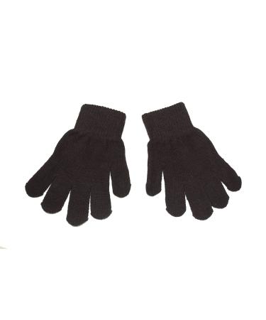 Baby toddler magic knitted gloves. Available in 6 colours black hot pink navy blue pale blue red and winter white. (Black)(Size: One Size)