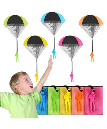 Ucradle Parachute Children's Toys 10 Pieces Parachutist Toys Outdoor Party Favors Children's Birthday Gifts 10pcs