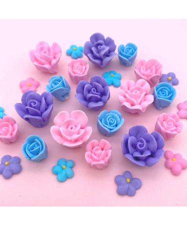 30 Piece Unicorn Icing Flowers Set with Edible Roses, Lavender, and Unicorn Sprinkles - Simply Sucr - Buy Online on SooperMarket.com