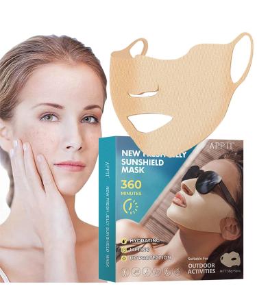 Facynde sun protection paving |5 pieces UV protection golf gel patch with ear loops moisturizing facial cover for the outdoor area for cycling and mountaineering facial care products