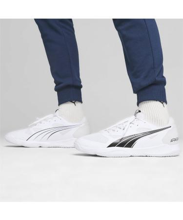 Buy PUMA Unisex Accelerates Turbo Indoor Sneakers - 45 EU - White Black & Concrete Gray - International Shipping Available - Buy Online on SooperMarket.com