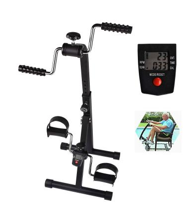 Cozylifeunion Pedal Exerciser - Hand Arm Leg & Knee Recovery Medical Peddler - Folding Adjustable Fitness Rehab Equipment for Seniors, Elderly - Home Pedal Exercise Bike for Total Body