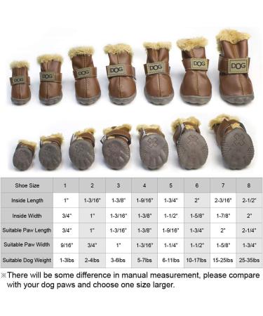 WINSOON Dog Australia Boots Size 5 Light Brown - 4-pcs Set Winter Pet Antiskid Shoes for Skidproof Paw Protection - Buy Online on SooperMarket.com