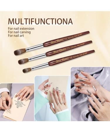 Acrylic Nail Art Brush Size 16 | 100% Pure Kolinsky Hair Oval Nail Brush for Professional Acrylic Application | DIY Home Salon Nail Extension Tool - Buy Online on SooperMarket.com