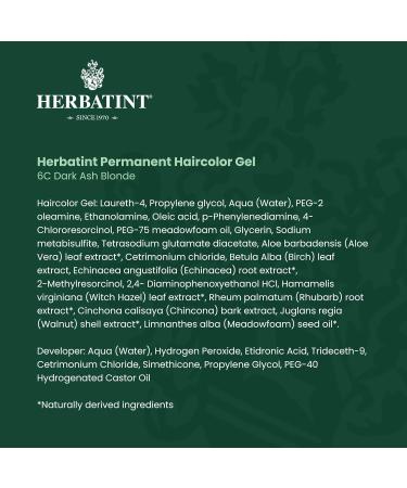 Herbatint 6C Dark Ash Blonde Hair Dye - Natural Ingredients | Long-Lasting Color - Buy Online on SooperMarket.com