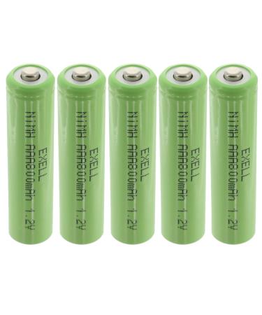 5x 1.2V NIMH AAA 800mAh Rechargeable Button Top Batteries for use with Portable Monitors instruments