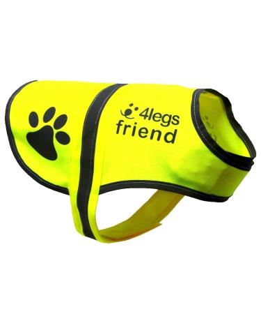 4Legriend safety vest for dogs yellow reflective with hole for the leash keep your dog visible safe in front of cars and hunting accidents yellow 2 pack small