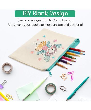 40 Pieces Canvas Zipper Pouch Bags Canvas Pencil Pouch Canvas Makeup Bags Blank Canvas Pencil Case Canvas Cosmetic Bag for Travel DIY Craft School (7.09 x 4.33 Inches S) - Buy Online on SooperMarket.com