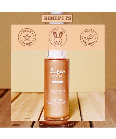 Luxurious Face & Body Shimmer Infused with Shea Butter, Marula Oil, Jojoba Oil, and Vitamin C for Healthy Glowing Skin | Waterproof Moisturizing Formula | Glistening Bronze | 3 fl oz - Buy Online on SooperMarket.com