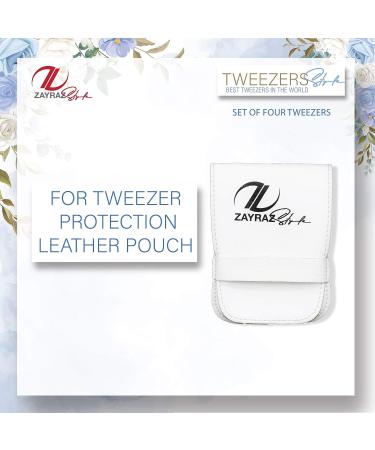 Zayraz Professional Tweezers Set for Women - Set of 4 for Ingrown Hair, Facial Hair, Blackhead Removal - Daily Beauty Kit - Best Girls Gift - Buy Online on SooperMarket.com