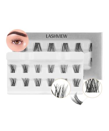LASHVIEW DIY Eyelash Extension,Individual Cluster Lashes, Cluster Pre-cut Lashes,Home Eyelashes Extension,Featherlight Synthetic Lashes,Reusable(NATURAL-10mm) NATURAL 10mm-Transparent