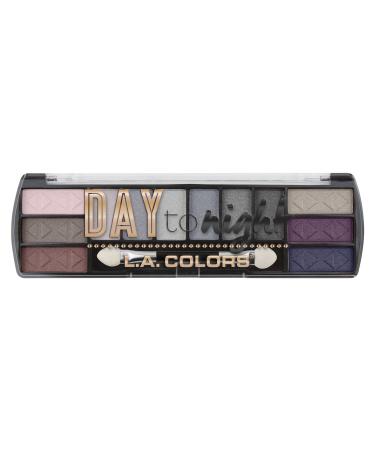 L.A. COLORS Day To Night 12 Color Eyeshadow Palette  Evening  0.28 oz.  Powder CES431 Evening 1 Ounce (Pack of 1)