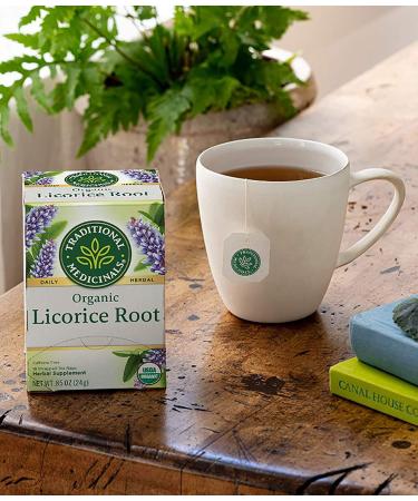 Organic Licorice Root Herbal Tea - Caffeine Free, 16 Wrapped Bags - Traditional Medicinals - Buy Online on SooperMarket.com