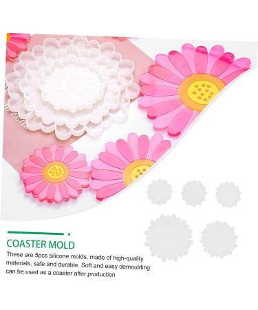 PLAFOPE Resin Molds 5pcs Coaster Silicone Mold Epoxy Silicone Molds Coaster Mold Craft Mold Diy Supplies Crystal Crafts - Buy Online on SooperMarket.com