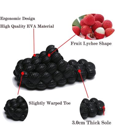 Cloud Cushion Bubble Slides Slippers for Women Men - Non-slip Spa Reflexology Sandals for Stress Relief - Black, Size 9.5-10 Women/7.5-8 Men - Buy Online on SooperMarket.com