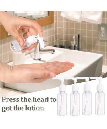 4-Pack 50ml Airless Pump Bottles for Travel - Transparent Plastic Donor Bottles for Cosmetics Shampoo & Cream - Buy Online on SooperMarket.com